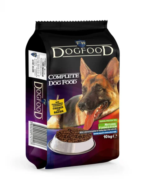 Dog Food 10kg Pui și Bacon – Hrană Uscată Completă pentru Câini Adulți