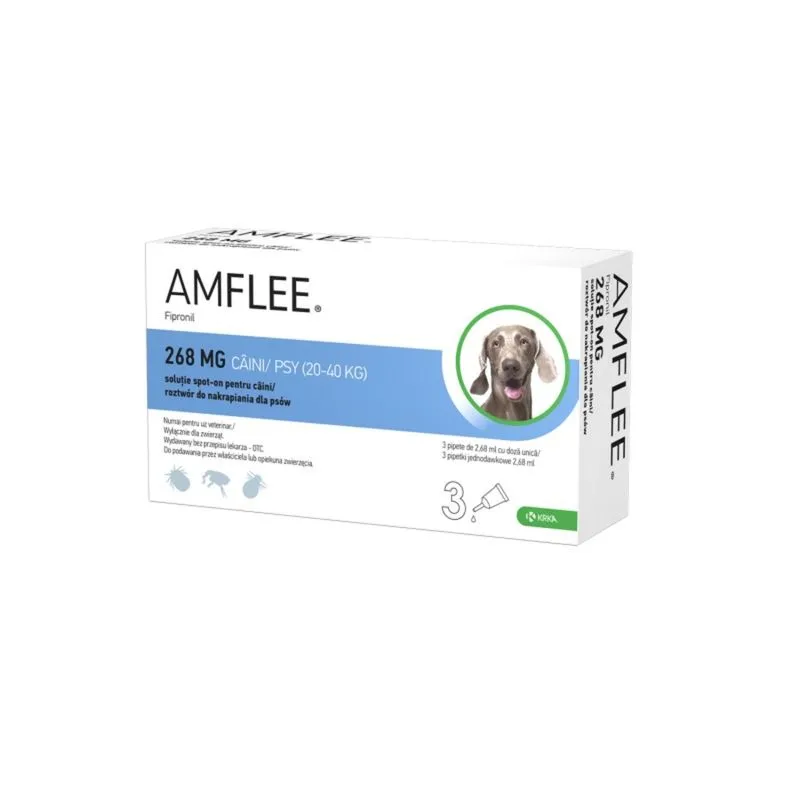 Amflee Caine spot-on, L (20-40 Kg), 3 pipete Amflee Caine spot-on, L (20-40 Kg), 3 pipete