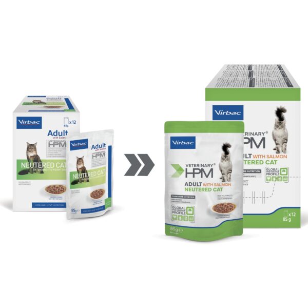 Virbac Adult Neutered Hrana umeda cu Somon 12x85g – Hrană umedă pentru pisici sterilizate