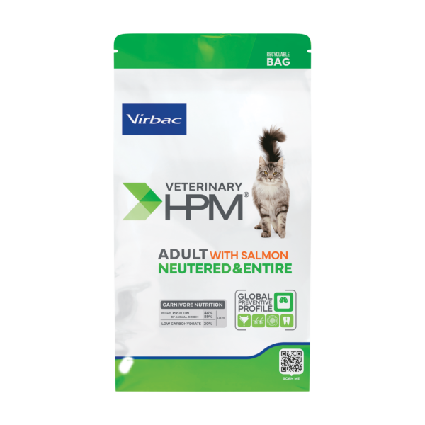 Virbac Sterilizat Adult Neutered 7kg & Entire Cat Food cu Somon – Hrană completă pentru pisici adulte 