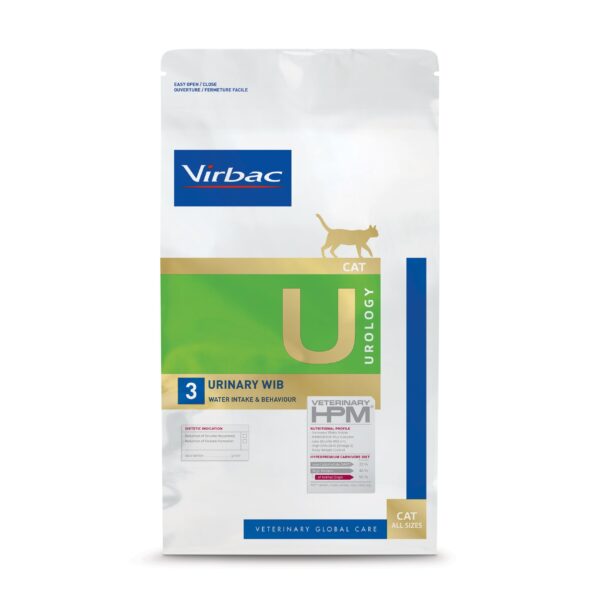 Virbac Veterinary HPM Urology U3 WIB 1.5kg – Hrană pisici pentru aport crescut de apă și suport comportamental